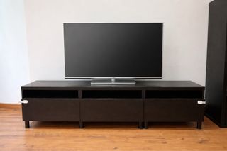 Mueble TV madera y cristal