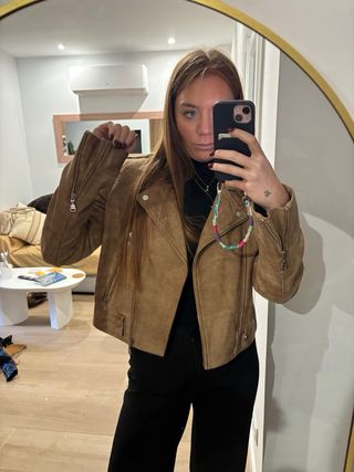 Chaqueta de ante marrón