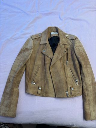 Chaqueta de ante marrón