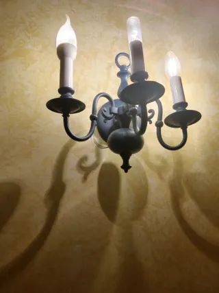 Conjunto 2 apliques pared bronce pintado