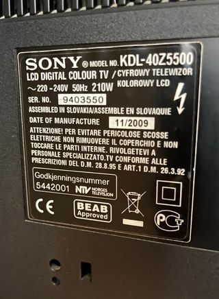 Televisión Sony Bravia Negra