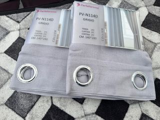 2 Tende Farfita Tessuto Leggero 140x280 Grigio