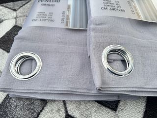 2 Tende Farfita Tessuto Leggero 140x280 Grigio