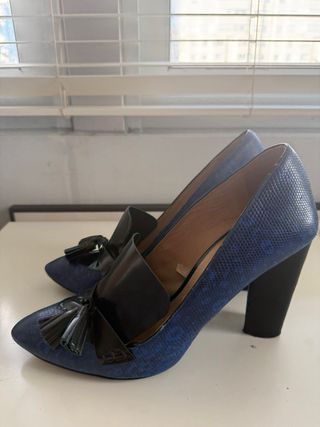 Zapatos Zara Talla 40 Azul/Negro