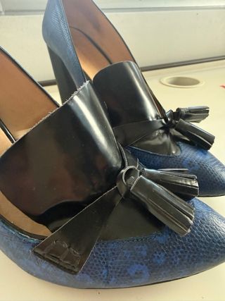 Zapatos Zara Talla 40 Azul/Negro