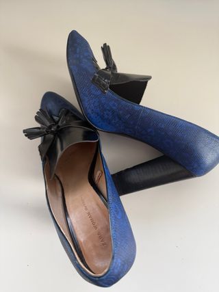 Zapatos Zara Talla 40 Azul/Negro
