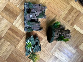 Accesorios para acuario: Castillo piedta y tronco