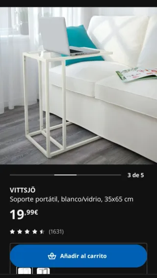 Mesa auxiliar metálica blanca