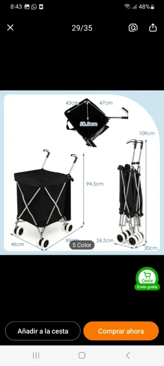 Carro de compra plegable