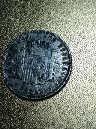 Moneda 5 Pesetas Plata 1897 Alfonso XIII