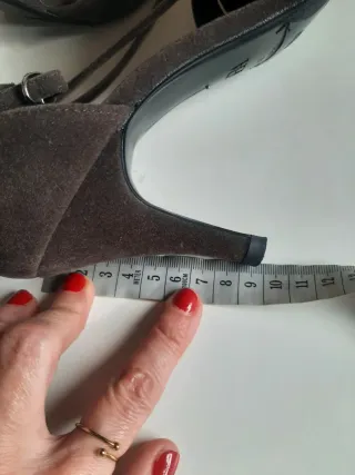 Zapatos Zara Ante Talla 38, tacón 8 cms