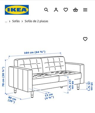 Sofá 2 plazas IKEA LANDSKRONA verde