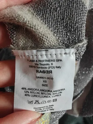 Gilet donna righe beige e argento