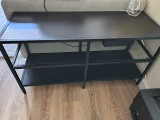 Mueble TV madera y metal negro/marrón