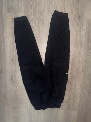Pantalones Cargo Anchos Hombre Negro Talla XS