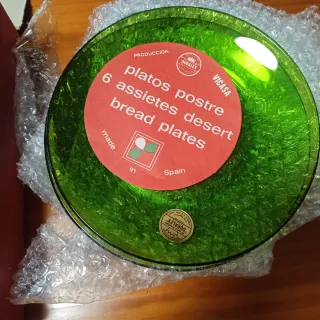 Lote Duralex Verde VINTAGE. Juego café y platos