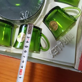 Lote Duralex Verde VINTAGE. Juego café y platos