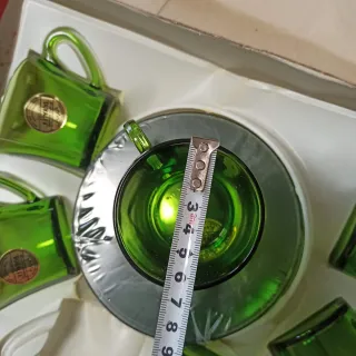 Lote Duralex Verde VINTAGE. Juego café y platos