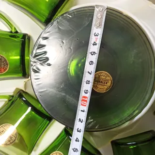 Lote Duralex Verde VINTAGE. Juego café y platos