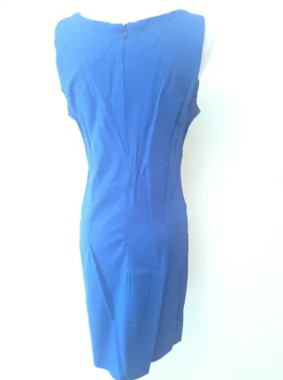 Vestido midi azul y blanco