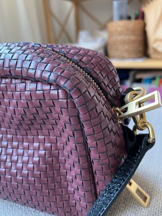 Bolso Bimba y Lola Granate Piel Trenzada