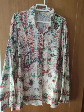 Camisa estampada multicolor mujer