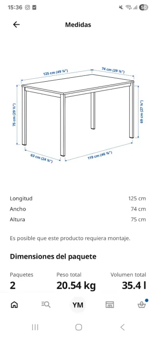 Mesa de comedor Ikea Blanca