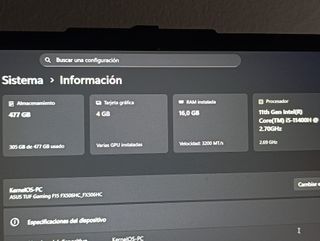 Portátil ASUS TUF Gaming F15