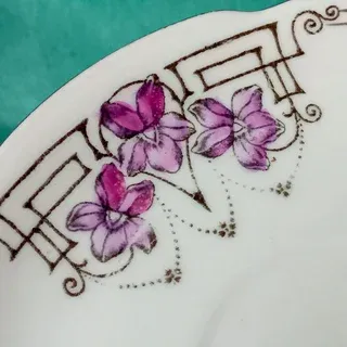 Tazza Jugendstil due manici decorata mano