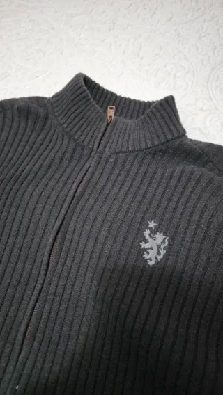 Chaqueta Hollister XL Negra Cremallera