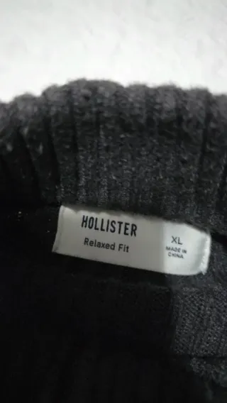Chaqueta Hollister XL Negra Cremallera