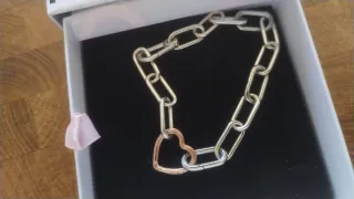 Pulsera y Anillo Pandora Corazón Oro y Plata