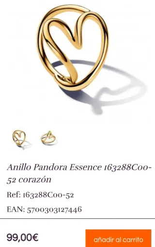 Pulsera y Anillo Pandora Corazón Oro y Plata