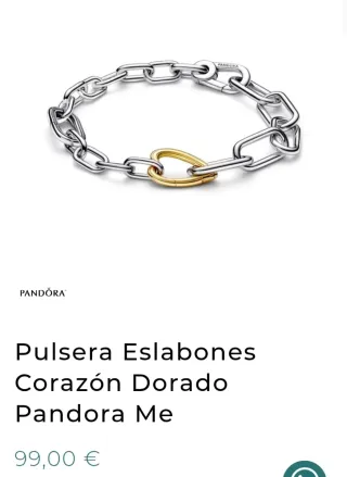 Pulsera y Anillo Pandora Corazón Oro y Plata