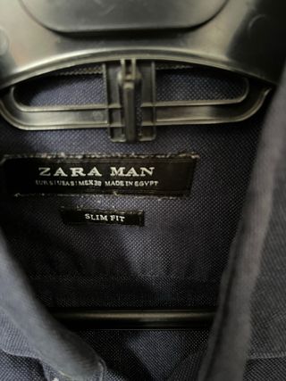 Camisa Zara Slim Fit Azul Talla M