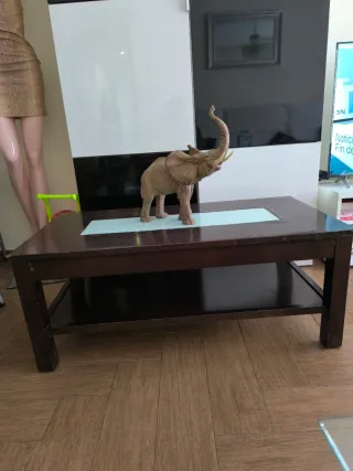 Mesa de centro de madera y cristal