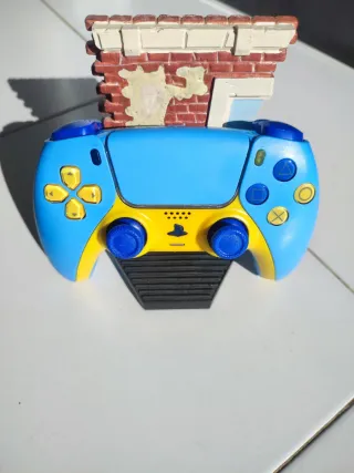 Comando PS5 Customizado Azul e Amarelo