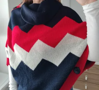 Capa / poncho / jersey punto 2 en 1 lana merino S