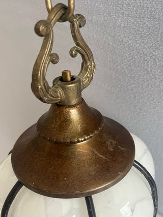 Lampada Veneziana Opalina Murano Vetro Metallo