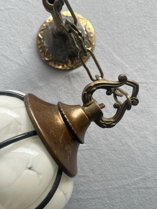 Lampada Veneziana Opalina Murano Vetro Metallo