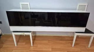 Mueble TV blanco y negro + armario sala negociable