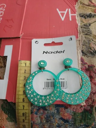 Pendientes Nadel flamencos turquesa y oro
