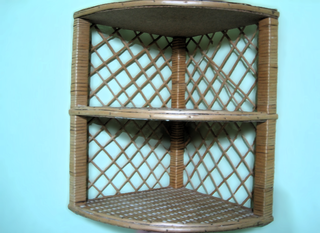 Estantería Rinconera Mimbre 2 Baldas