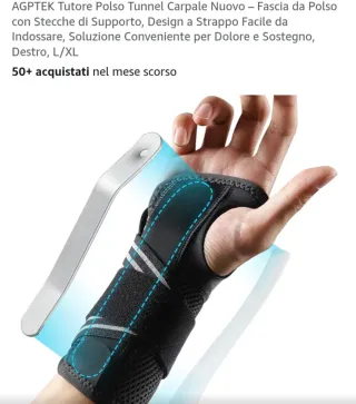 Nuova Polsiera AGPTEK Tunnel Carpale L/XL  DESTRA
