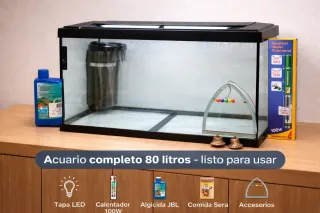 Acuario completo 80L con accesorios