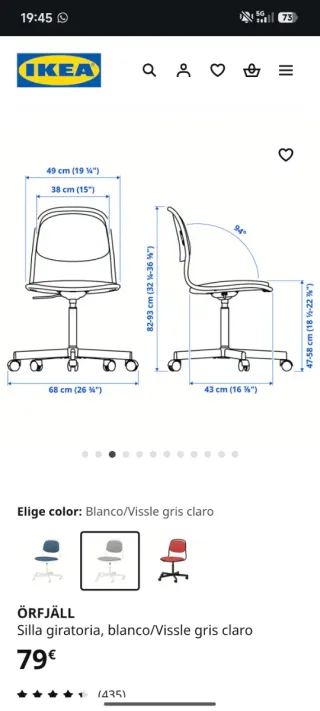 Silla Escritorio ÖRFJÄLL Ikea