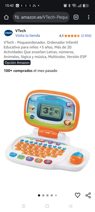 Ordenador infantil Vtech ABC 123