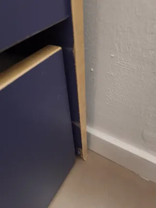 Cama nido azul y beige