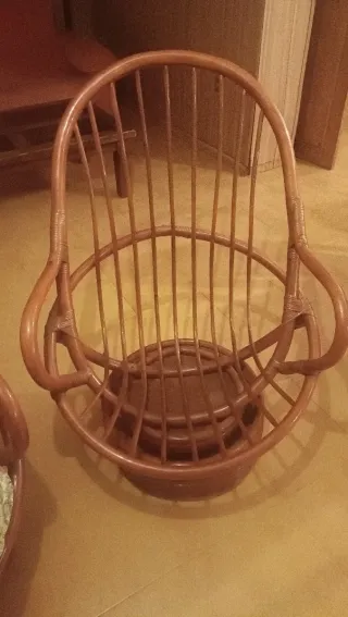 Butacas de bambu giratorias