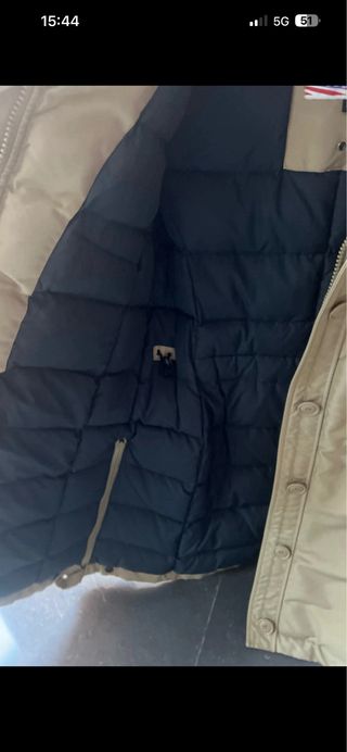 Parka Blauer Mujer Beige con Capucha con pelo